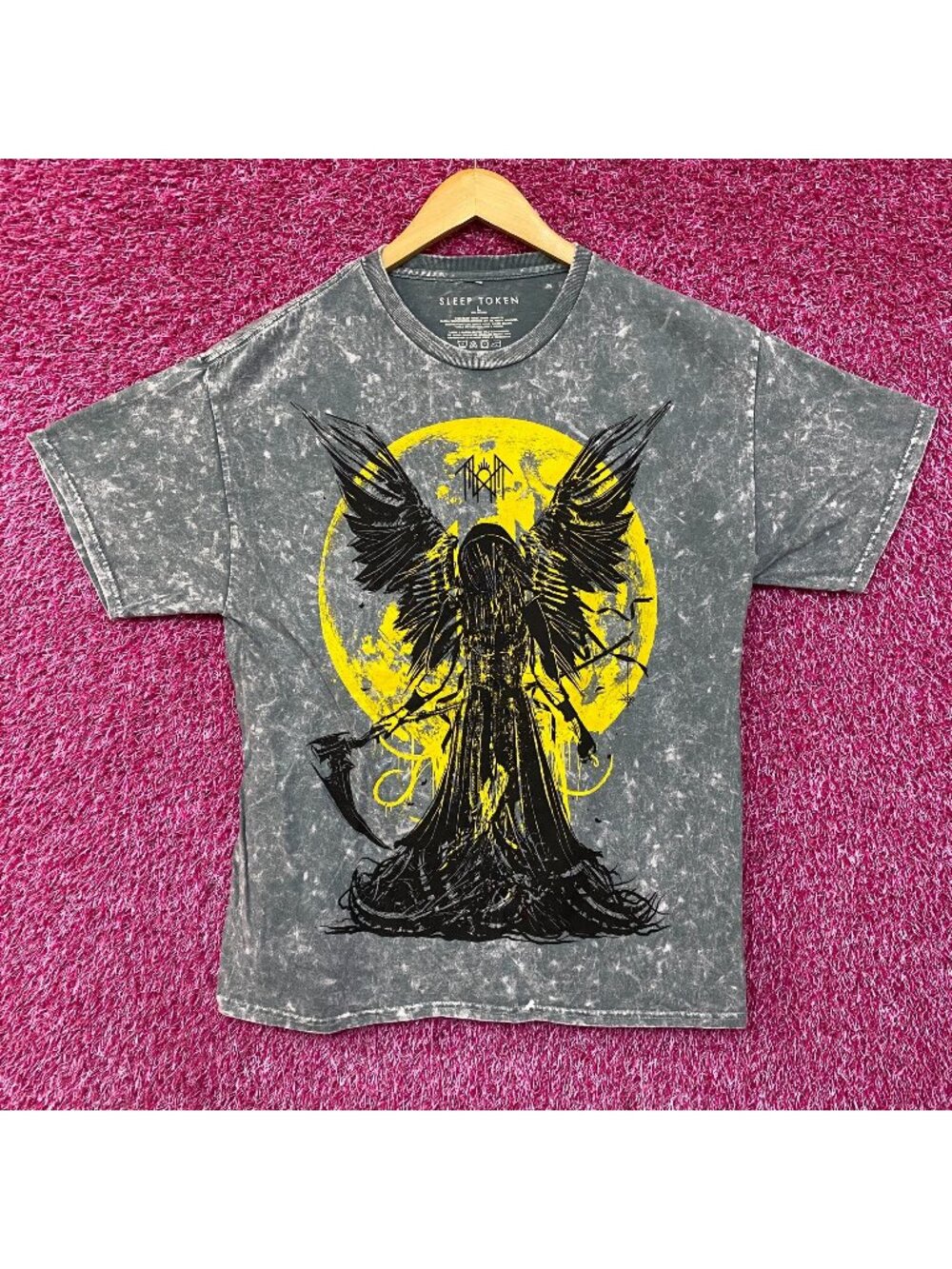 Sleep Token Take Me Back to Eden Reaper Angel Rock Band Mineral Wash T-Shirt Lar